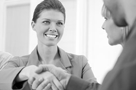 Businesswoman shaking hands